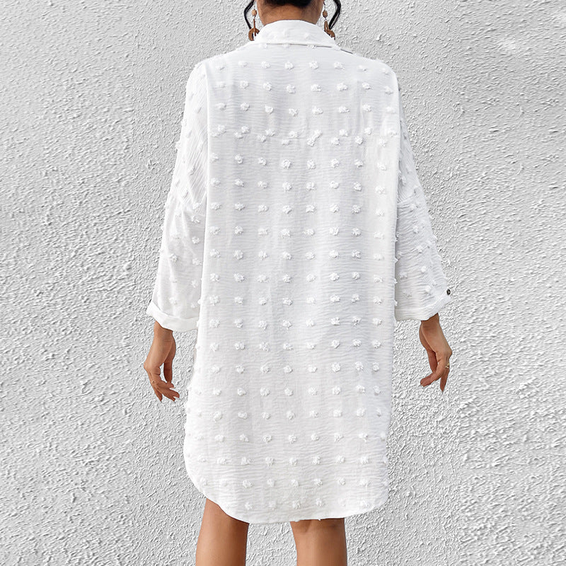 Vacation Sun Protection Clothing Women Beach Jacket Beach Cover Up Breasted Shirt Swimsuit Outwear Bella Mia